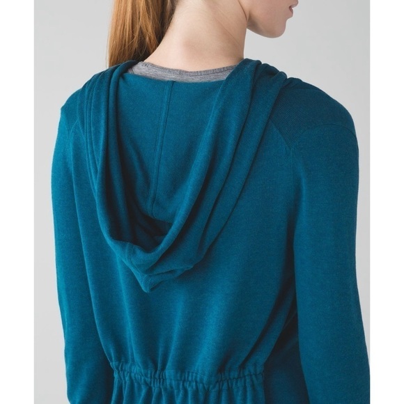 Lululemon Sun Savasana Wrap Cashmere Blend Sweater Heathered Teal - Size 6 - Picture 7 of 12